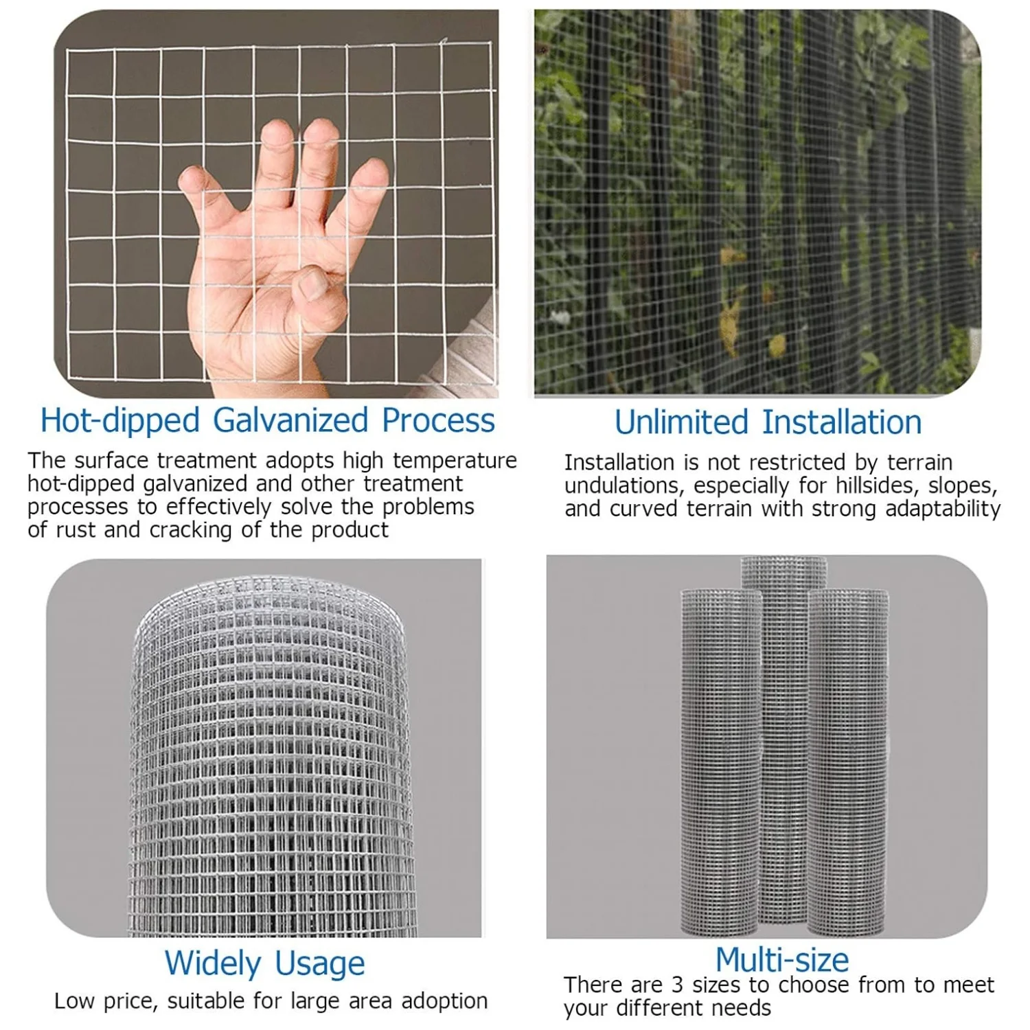 915mm x 30m Galvanized Welded Wire Mesh, Garden Fencing Netting, Hardware Cloth for Chicken Coop, Rabbit Hutch, Animal Enclosure