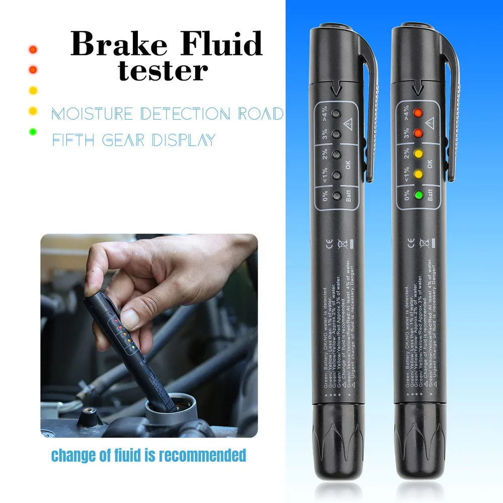 VXSCAN Brake Fluid VXSCAN Brake Fluid Tester Pen 5 LED Mini Indicator for Car Repairs Tools Automotive Diagnostic Testing Tool