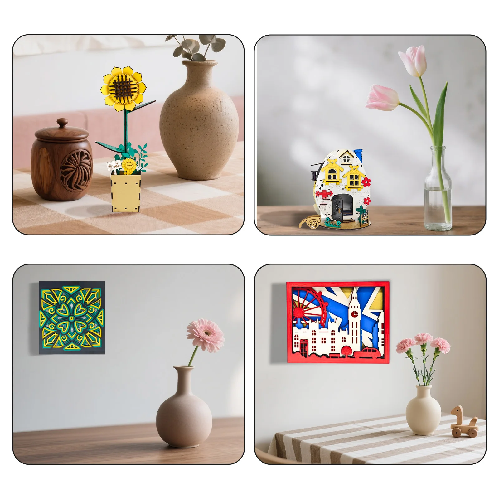 8pcs 3mm 30x30cm Paint-free Colorful Plywood for Model Making Laser Cutting Engraving Colorful Paint-free design