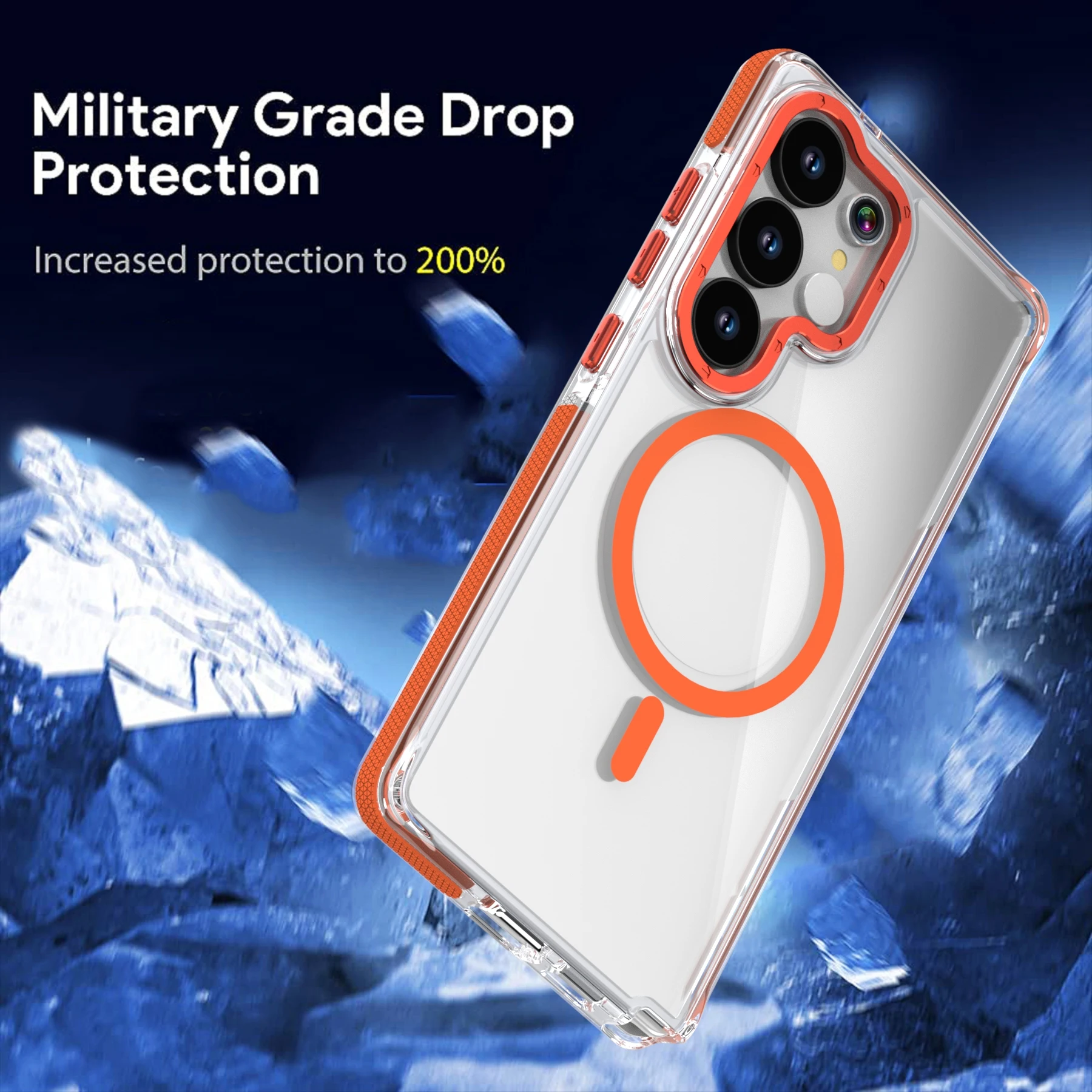 High Transparency Magnetic Phone Case for Samsung Galaxy S25 S24 S23 Ultra S21 FE A56 A36 A26 A53 Magnetic Bracket Cover