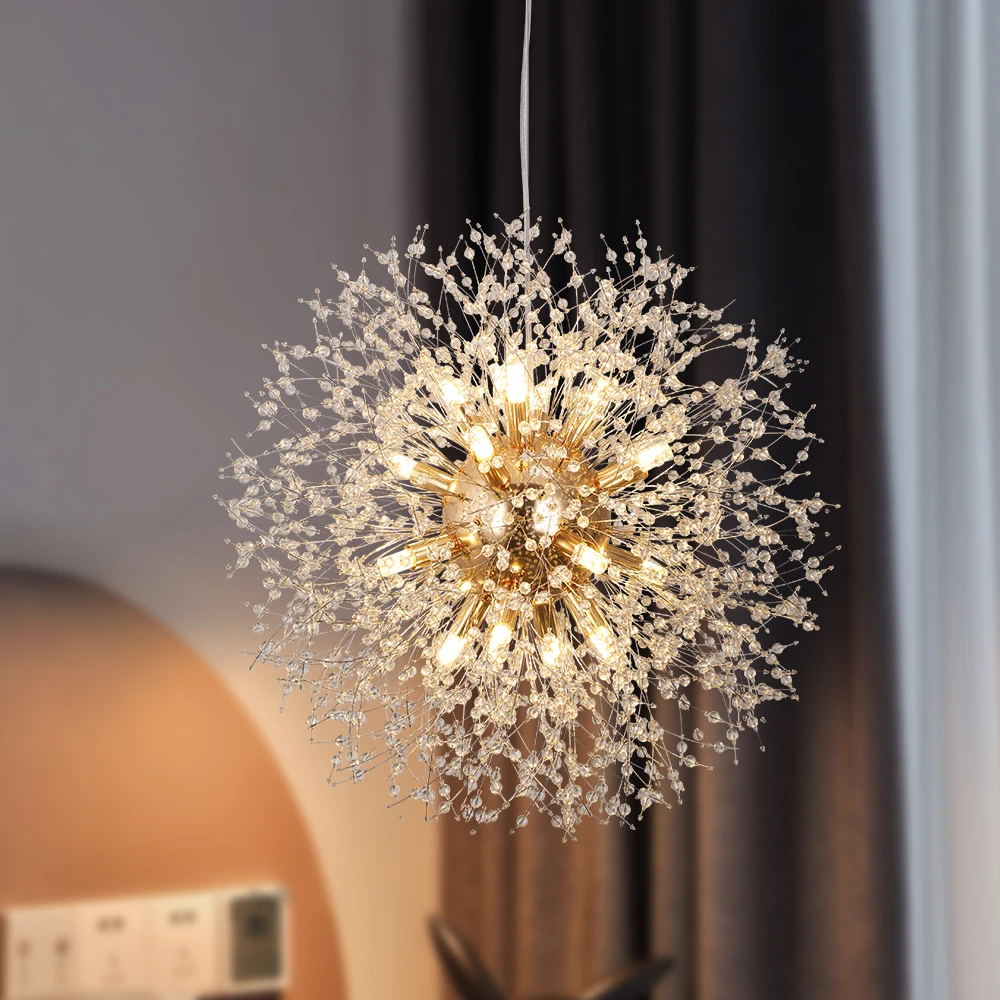 VETRULUS Modern Dandelion Lighting Pendant Lights Living Room Dining Bedroom Pendant Lights Starry Fireball Lighting Fixtures 