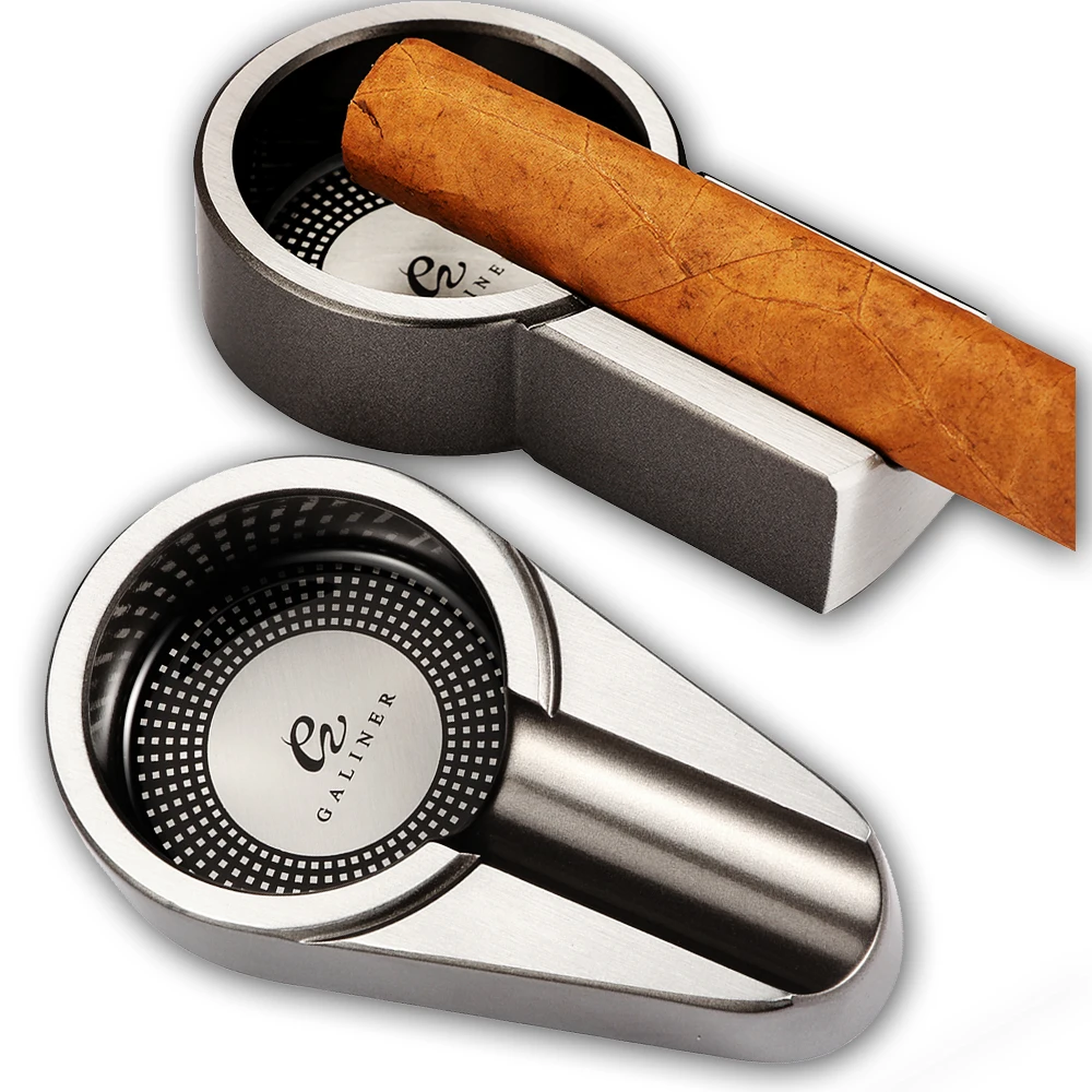 Galiner Metal Cigar Ashtray Portable Home 1 Slot Cigar Ash Tray Travel Mini Ashtrays For Smoking