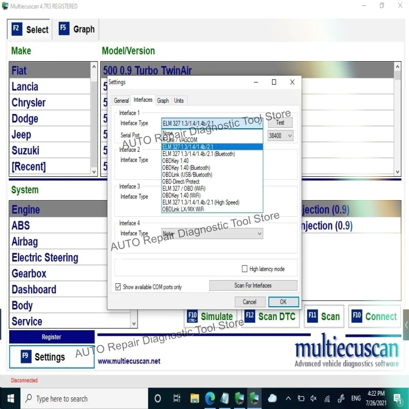 New Multiecuscan Fiat Original Software 2023 Multi ECU Scan V4.8 For Fiat/Chrysler/Dodge/Jeep/Suzuki Scanner Software V4.7 Work