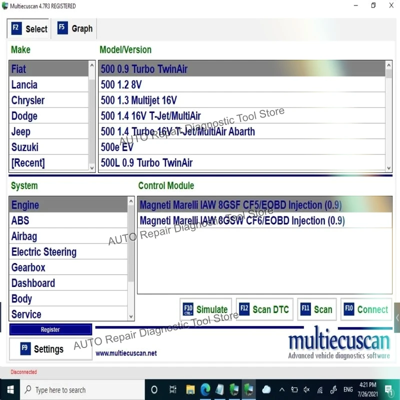 New Multiecuscan Fiat Original Software 2023 Multi ECU Scan V4.8 For Fiat/Chrysler/Dodge/Jeep/Suzuki Scanner Software V4.7 Work