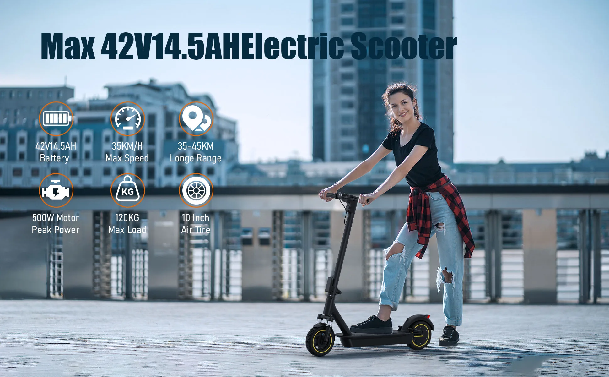 JUICEASE Adult Electric Scooter 500W Motor scooter 42V14.5AH Battery 10 Inch Wheels Smart APP Control Foldable Commuting Vehicle