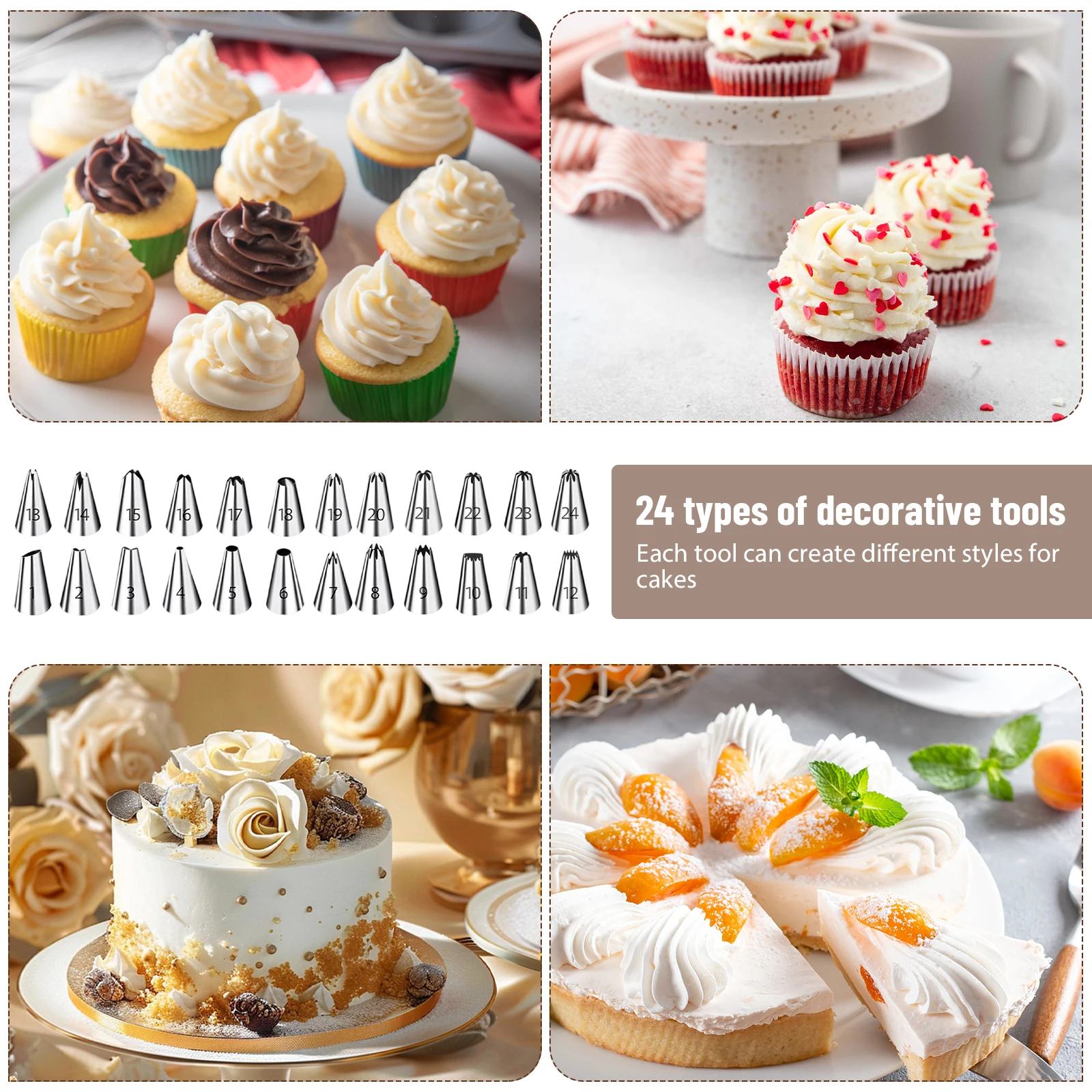 35-Piece Cake Decorating Set,Rotating Cake Stand,Includes Palette Knife and Cream Scraper Accessories for Professional Baking