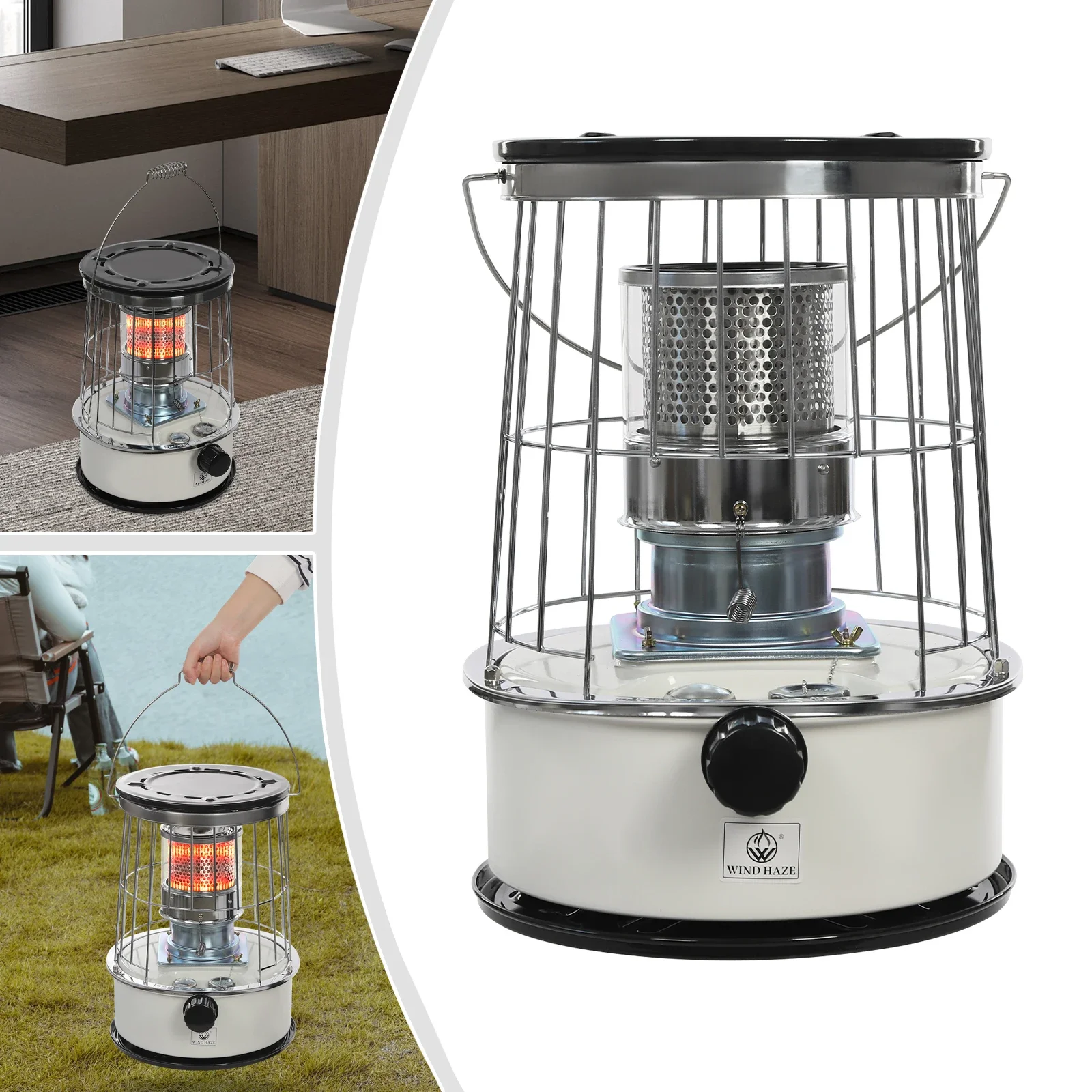 Kerosene Heater, 6L Portable Kerosene Stove Burner for Indoor Outdoor, 9000BTU/H Radiant Camping Oil Heater, Paraffin Stove