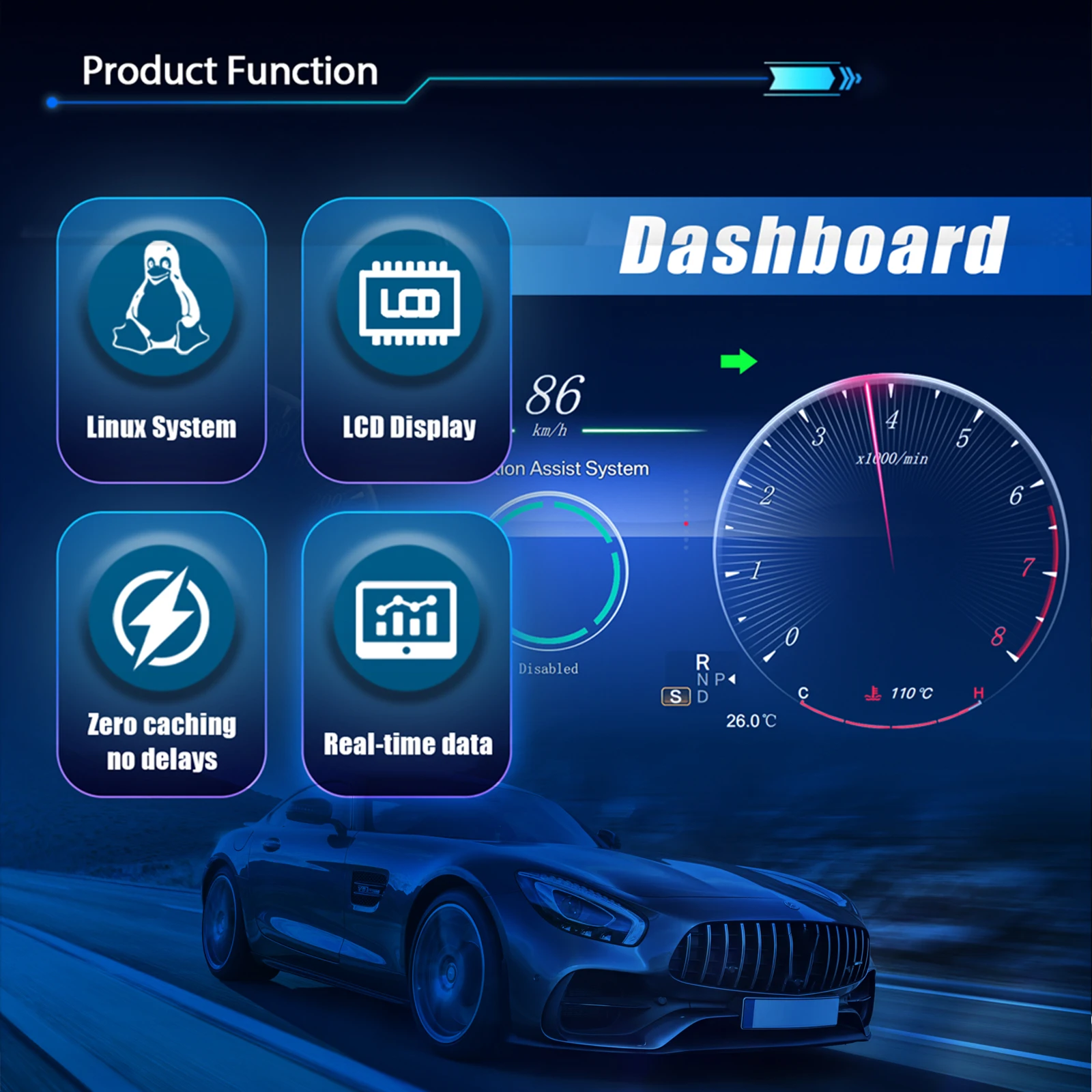 Navigital 12.3'Dashboard Cluster For Mercedes Benz C GLA CLA W176 117 C177 X156 2014 6 Ntg4.5 5.0 Auto Instrument Paneel Cockpit