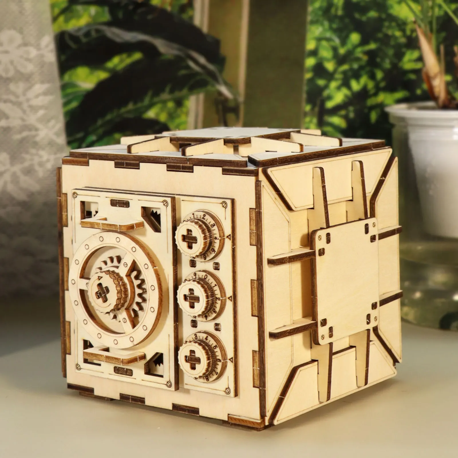 3D Wooden Puzzle For Adults DIY Locker Puzzle Box with Model Kit Christmas Gifts