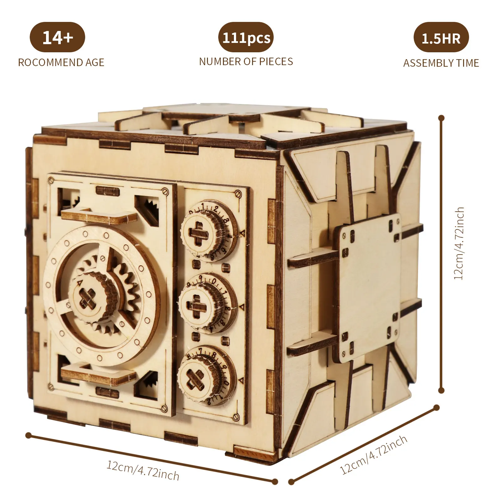 3D Wooden Puzzle For Adults DIY Locker Puzzle Box with Model Kit Christmas Gifts