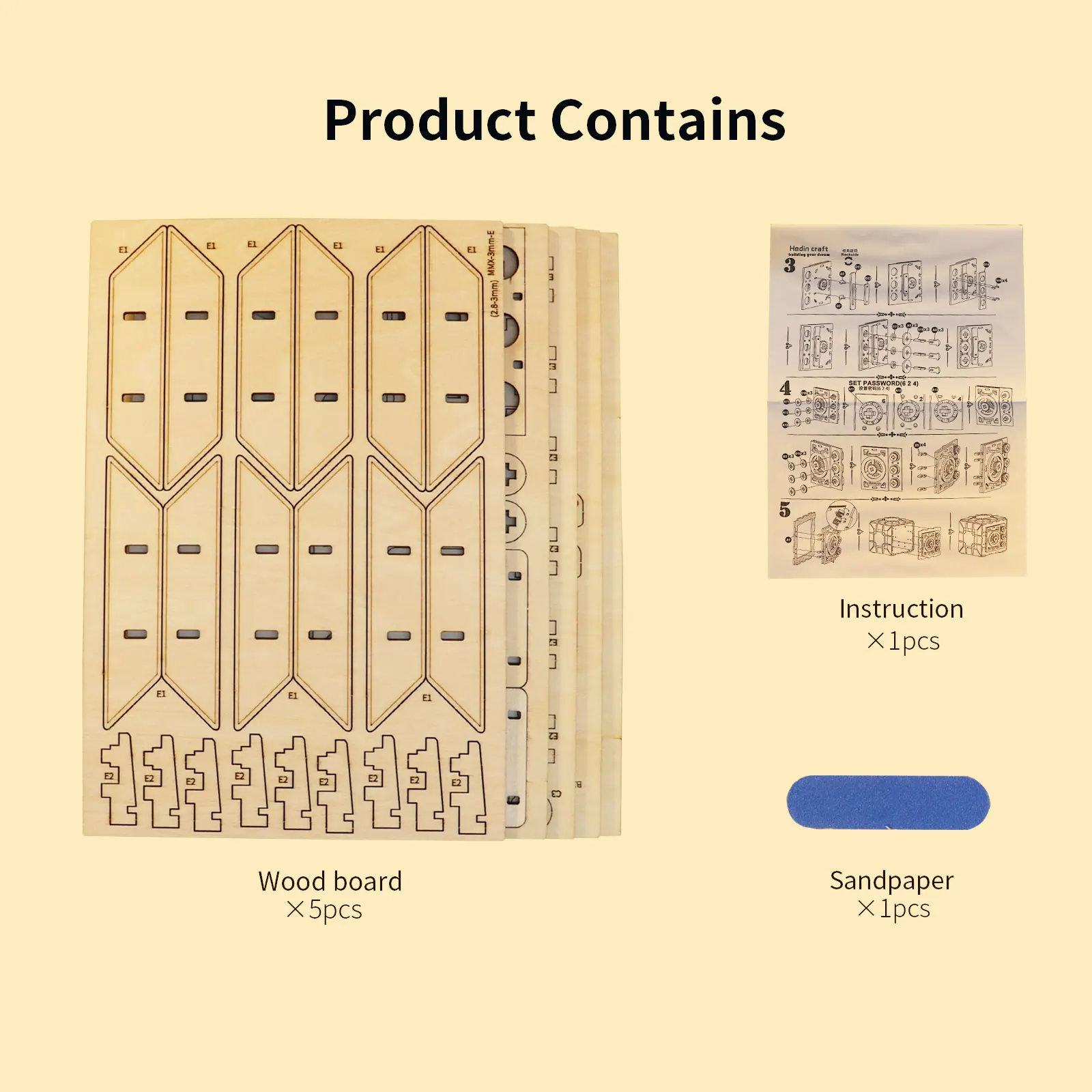 3D Wooden Puzzle For Adults DIY Locker Puzzle Box with Model Kit Christmas Gifts