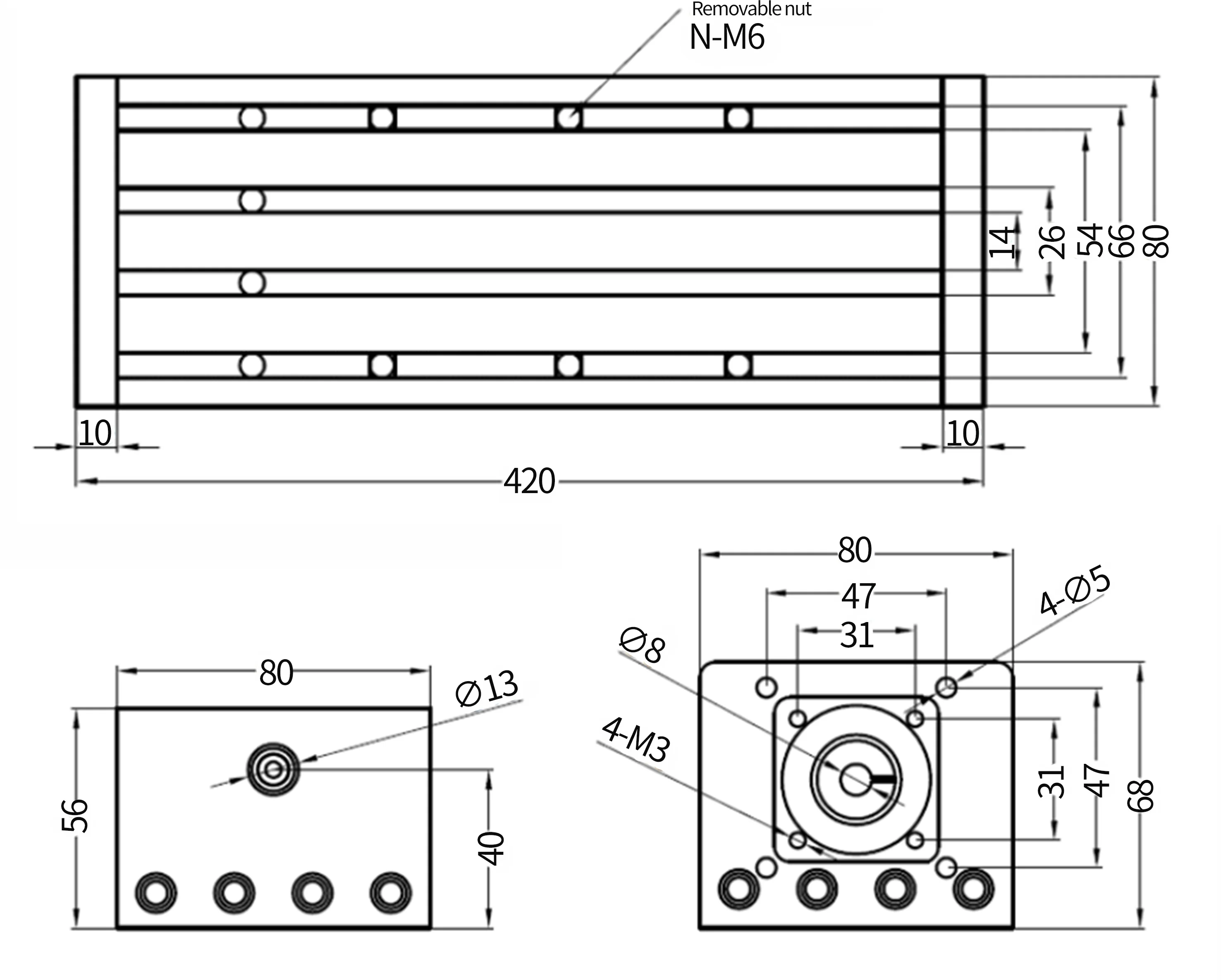 100-500mm Effective Stroke CNC Linear Guide Stage Rail Motion Slide Table SFU1605 Ball Screw Actuator Module