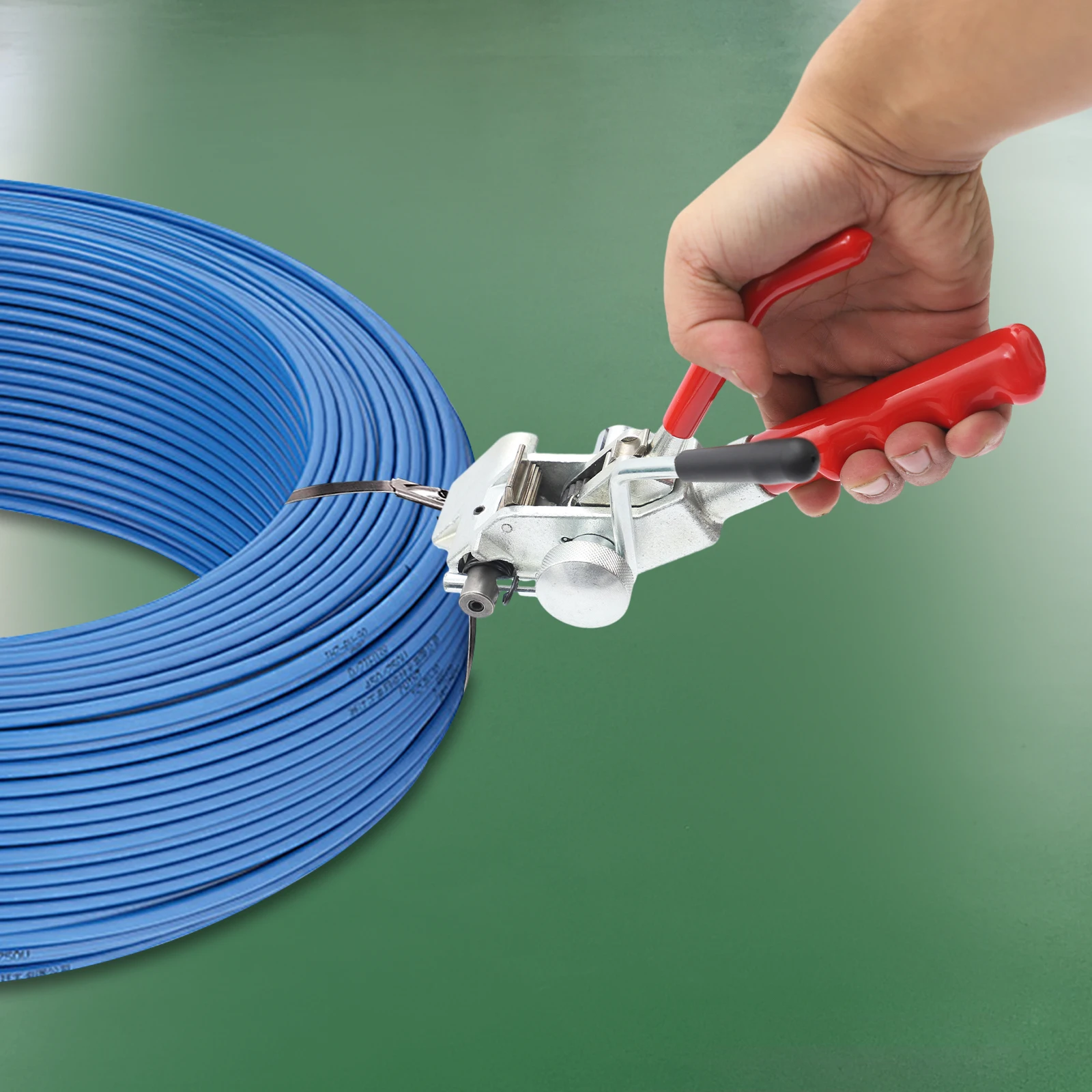 Stainless Steel Cable Tie Pliers, Manual Strapping Tool for Stainless Steel Cable Ties, Banding Tool Ratchet Tensioner& Cutter