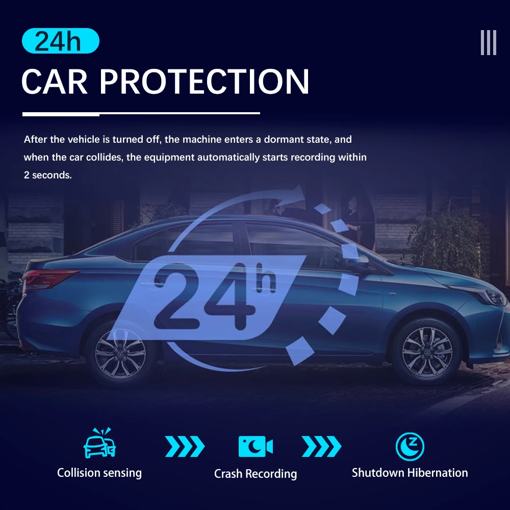 Podofo 9.66 Inch Rearview Mirror Recorder 1080p Automobile Dash Cam Video Recorder DVR Dash Cam Cycle Dual Lens