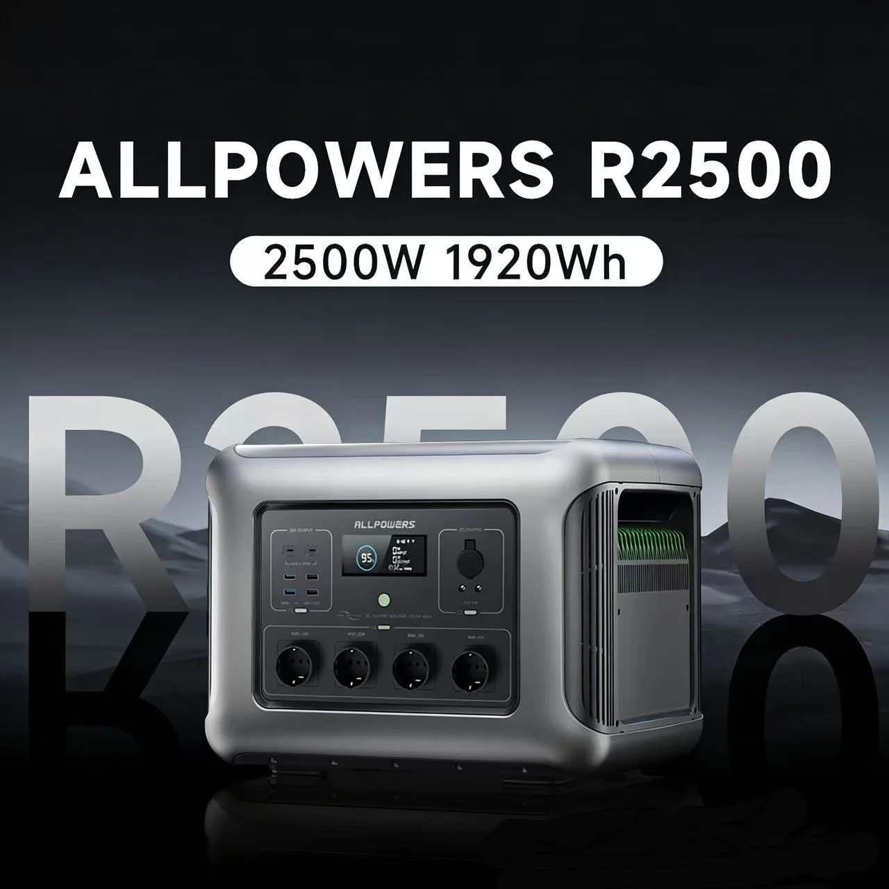 ALLPOWERS R2500 Portable Power Station 1920Wh Expandable to 20kWh LiFePO4 Battery 2500W Solar Generator for Emergency Household
