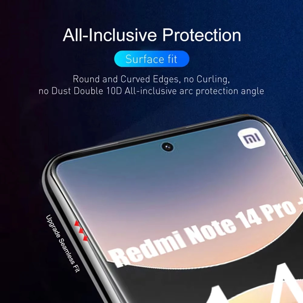 4 PCS Hydrogel Film For Xiaomi Redmi Note 14 Pro Plus 13 12 11 11S 12S 10S 9T Soft Screen Protector For Redmi Note 14 5G 4G Film