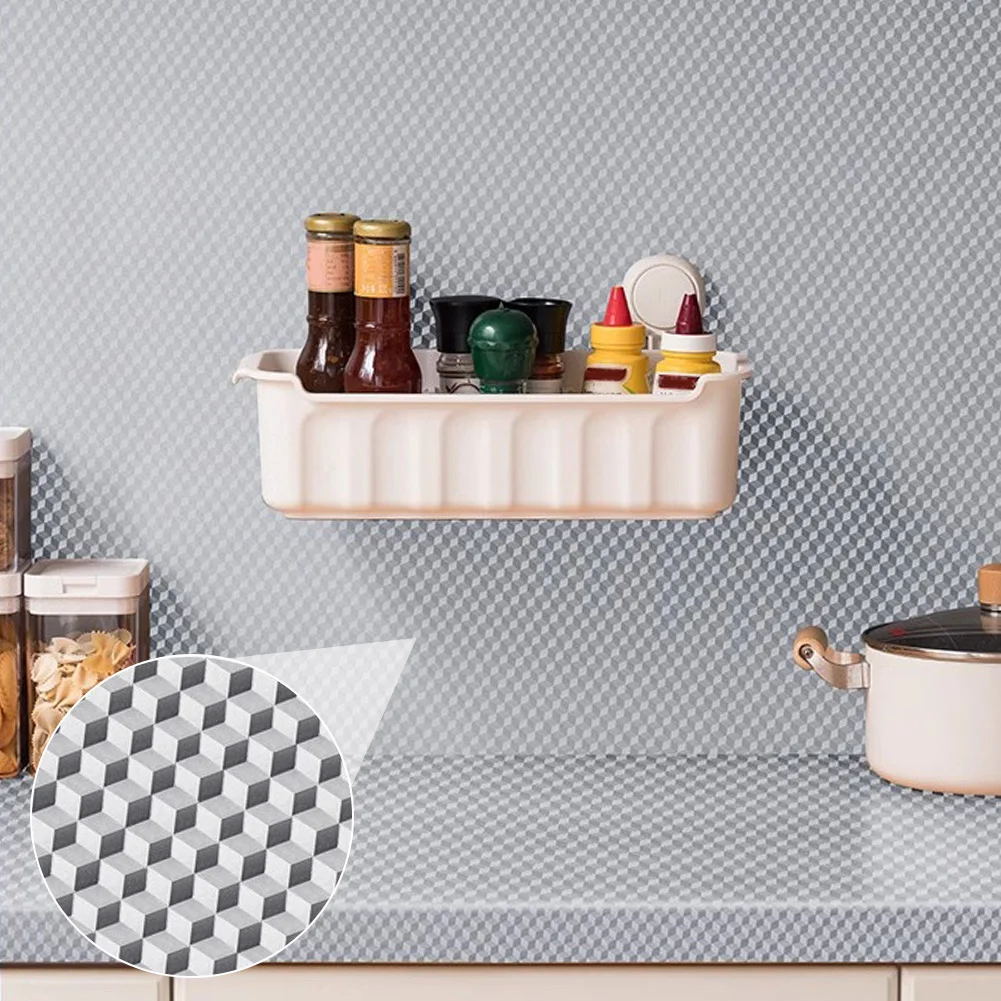 10M Kitchen Wall Stickers Backsplash Wallpaper Heat Resistant Waterproof Silver Contact Paper for Kitchen Countertops Cabinet