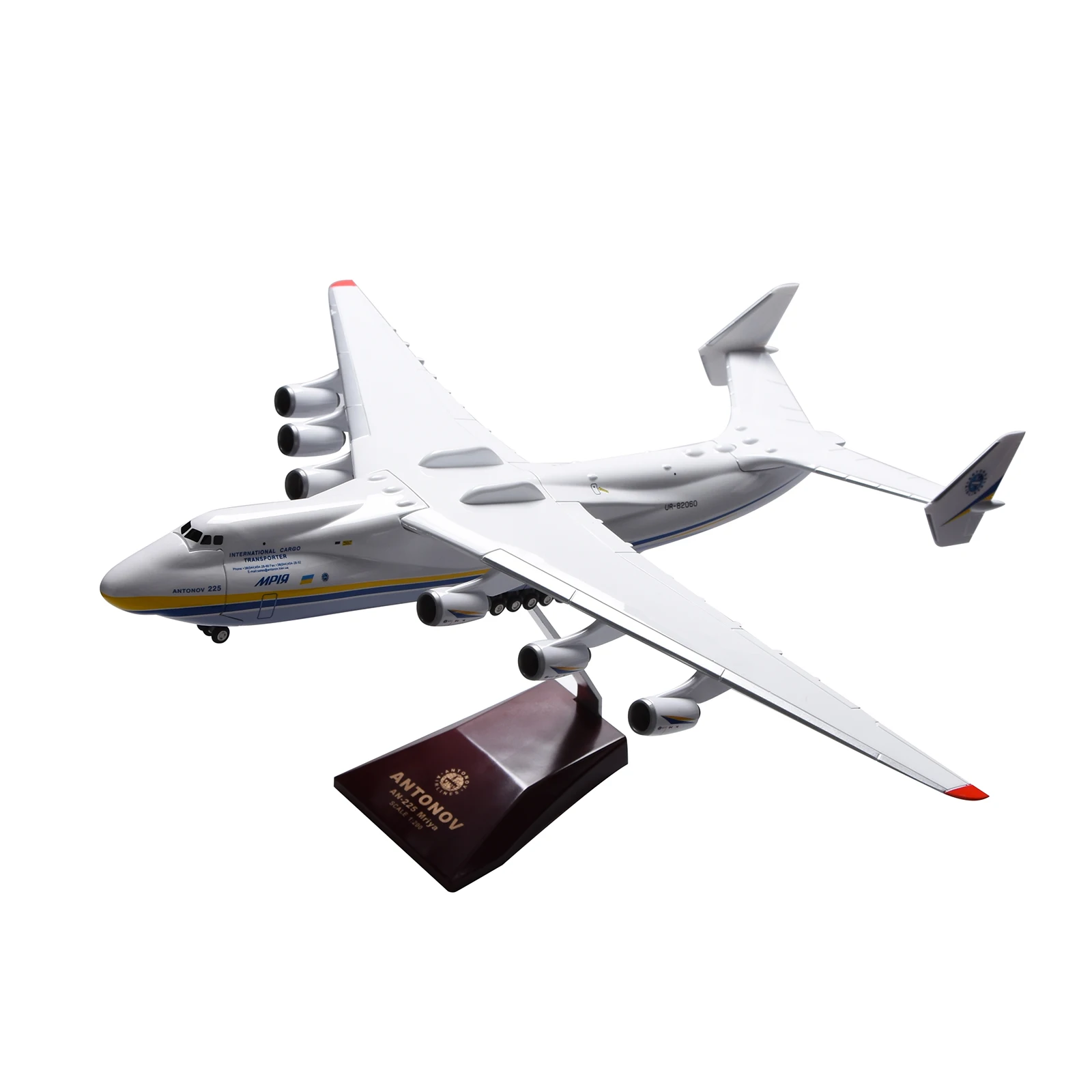 Highly Detailed Airplane 1/200 Antonov Ukraine An-225 Aircraft Strategic Transport Resin Plane Model 16.6" Souvenir Home Decora