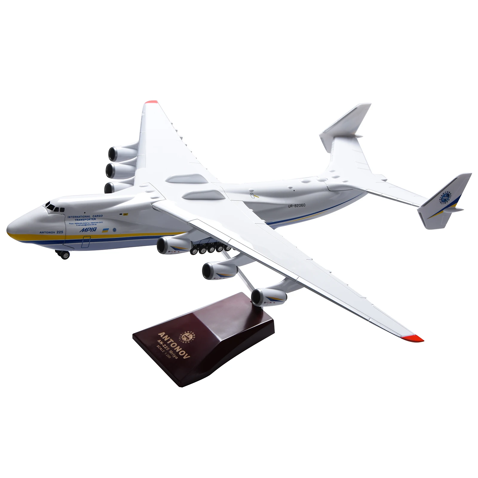 Highly Detailed Airplane 1/200 Antonov Ukraine An-225 Aircraft Strategic Transport Resin Plane Model 16.6" Souvenir Home Decora