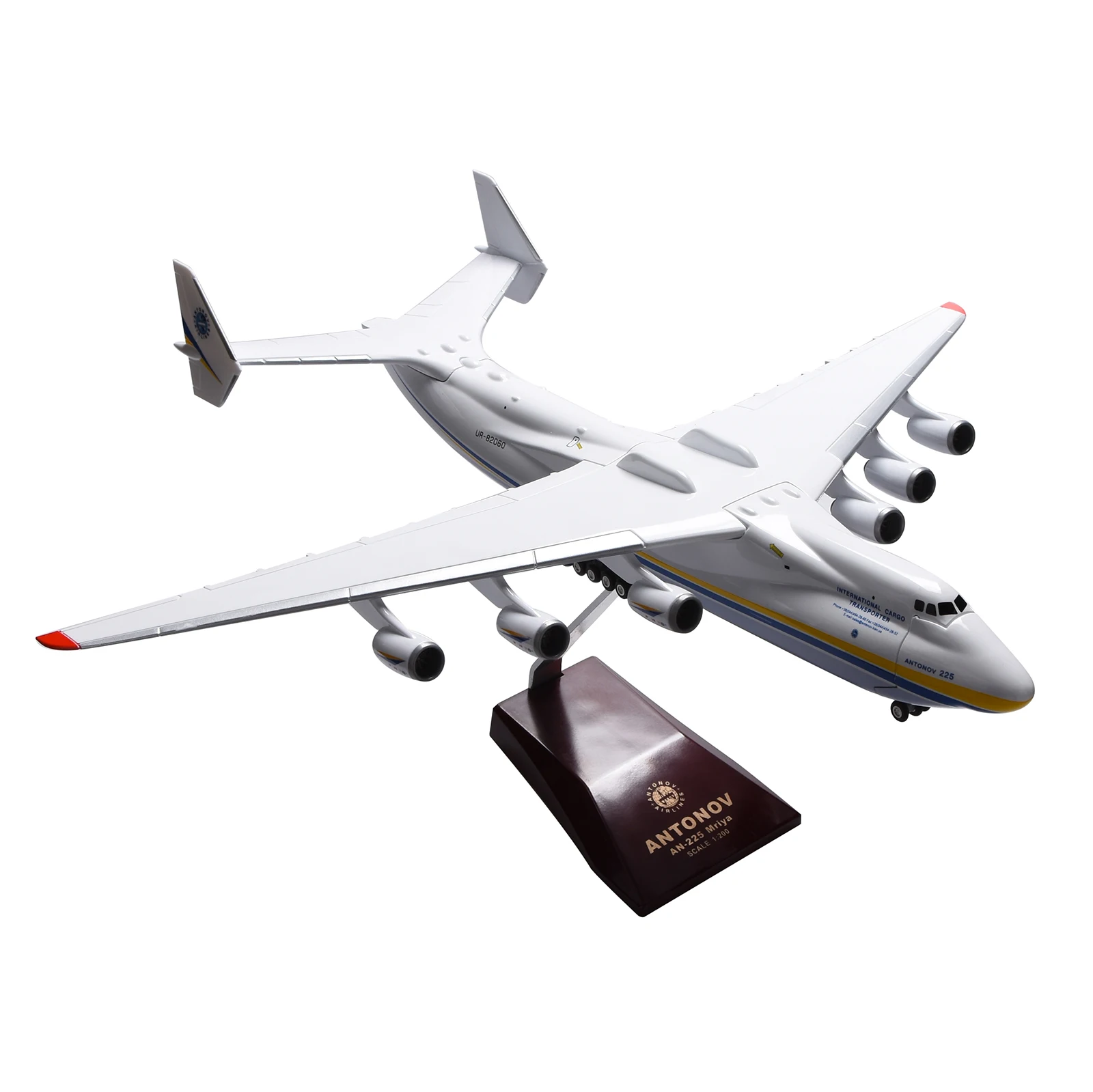 Highly Detailed Airplane 1/200 Antonov Ukraine An-225 Aircraft Strategic Transport Resin Plane Model 16.6" Souvenir Home Decora