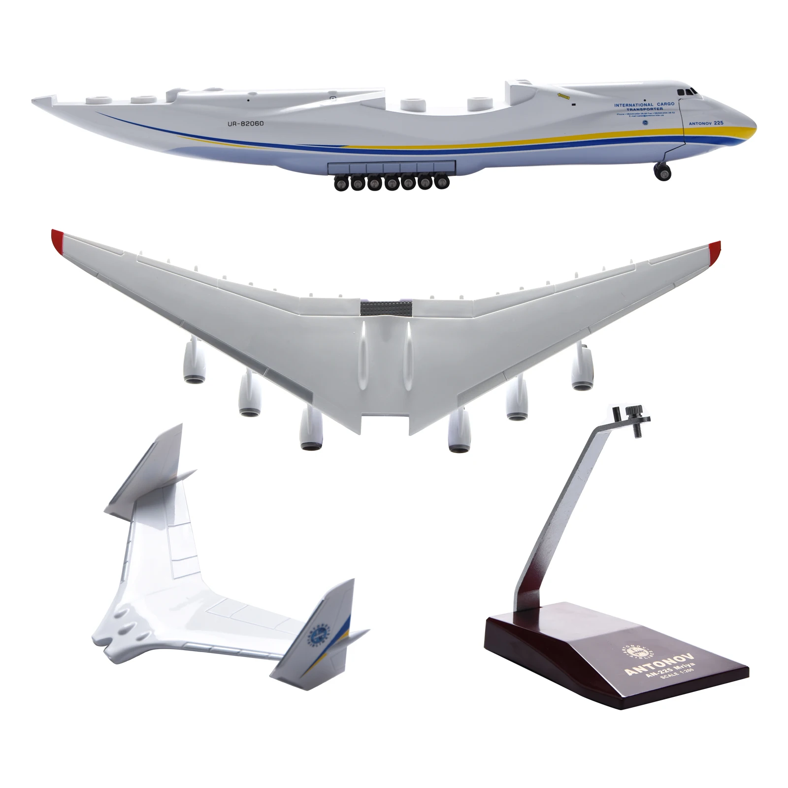 Highly Detailed Airplane 1/200 Antonov Ukraine An-225 Aircraft Strategic Transport Resin Plane Model 16.6" Souvenir Home Decora