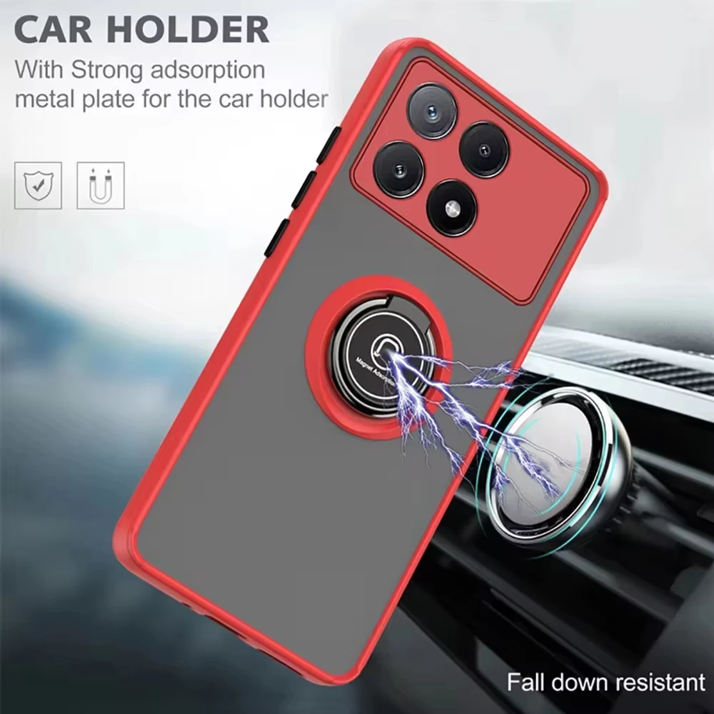 Shockproof Magnetic Phone Case For Xiaomi Poco X6 Pro 5G M6 X5 5G X3 NFC M3 M4 Pro 4G F4 GT Holder Cover For Poco F6 Pro Cover