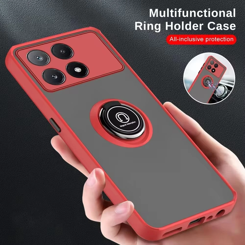 Shockproof Magnetic Phone Case For Xiaomi Poco X6 Pro 5G M6 X5 5G X3 NFC M3 M4 Pro 4G F4 GT Holder Cover For Poco F6 Pro Cover