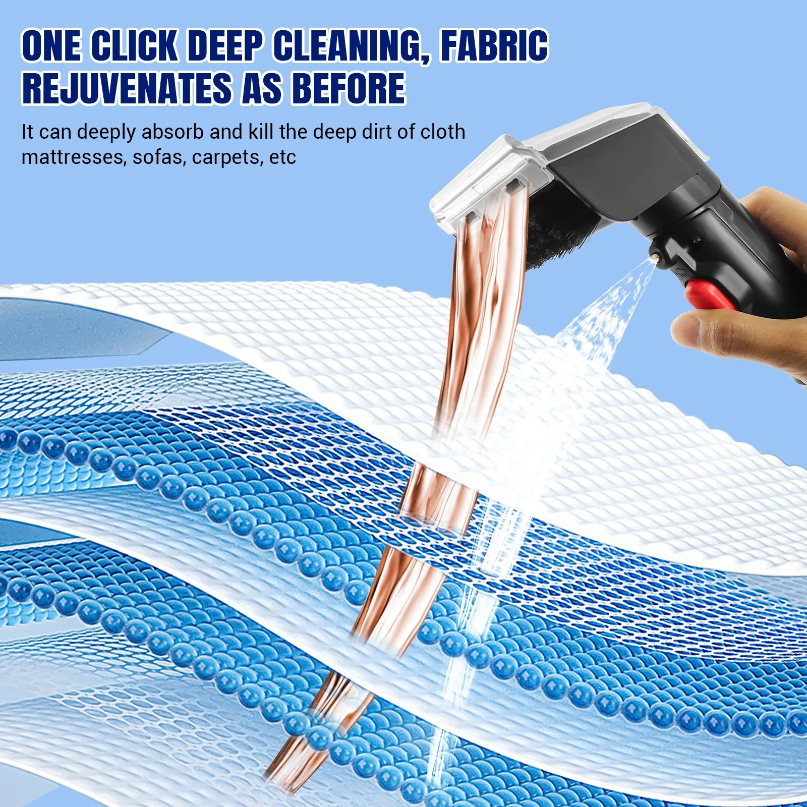 Spot Cleaner, Stain, Car, Upholstery, Sofa and Carpet Cleaning Machine, Portable and Compact Design, Included Solution Removes