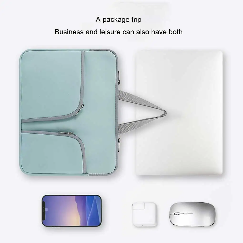 Laptop Sleeve Computer Case Portable Travel Bag Zipper Carrier Protector Reusable Compartments Casual Rose Red