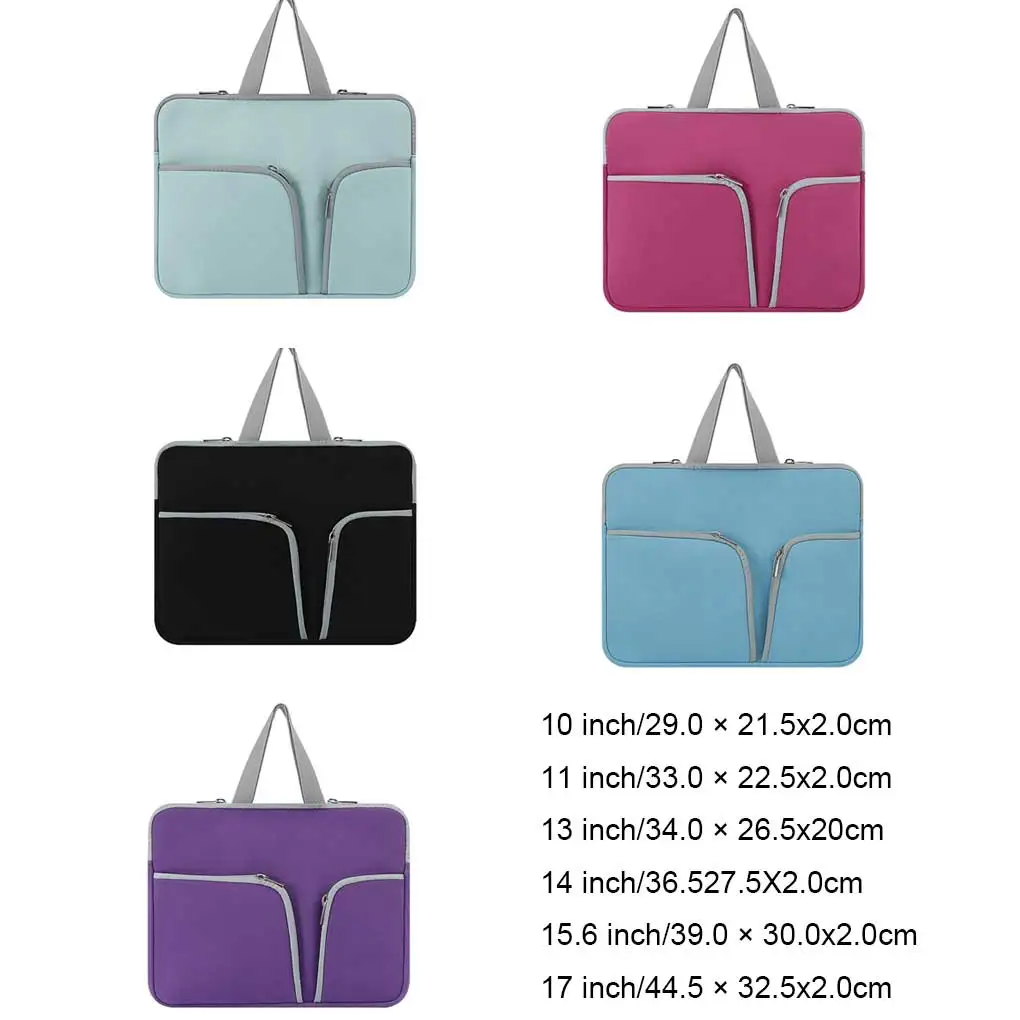 Laptop Sleeve Computer Case Portable Travel Bag Zipper Carrier Protector Reusable Compartments Casual Rose Red