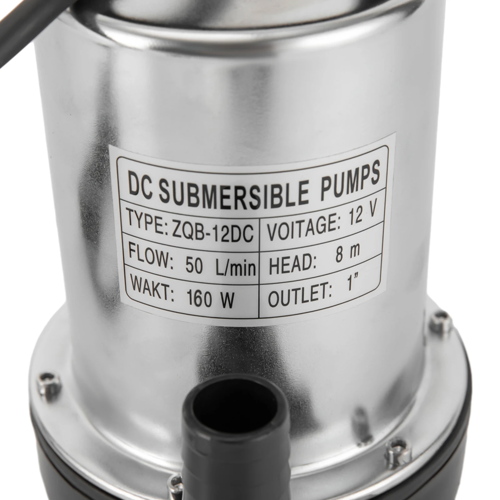 160W DC12V 50L/min Submersible Pump Water Pump High Delivery Pressure Fishing Pump for Homes, Farms, Campervan