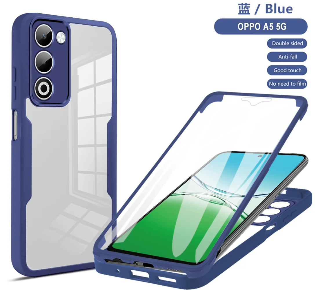 Full Body Protection Shockproof Case for OPPO A5 5G 2025 Protective Cover Screen Protector Fundas Coque Capa