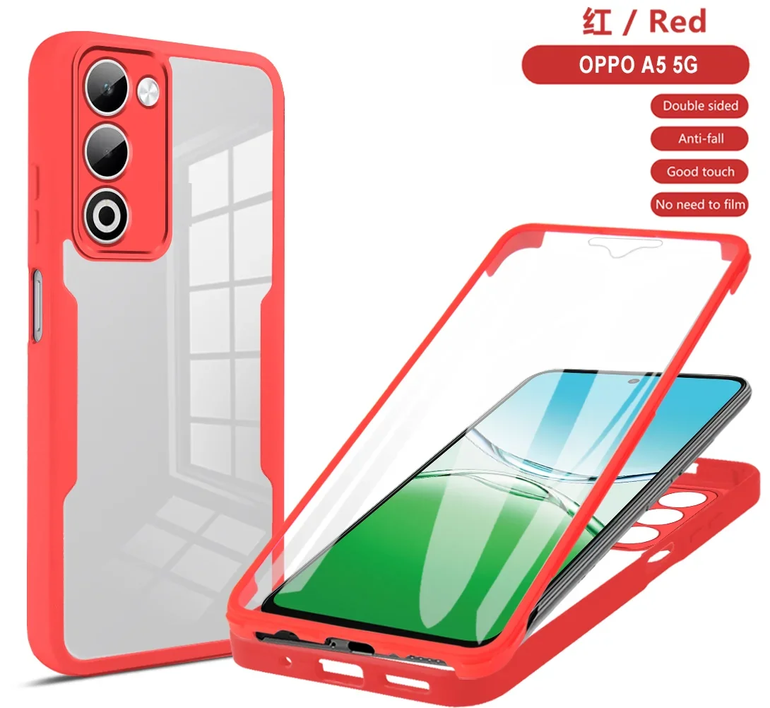 Full Body Protection Shockproof Case for OPPO A5 5G 2025 Protective Cover Screen Protector Fundas Coque Capa