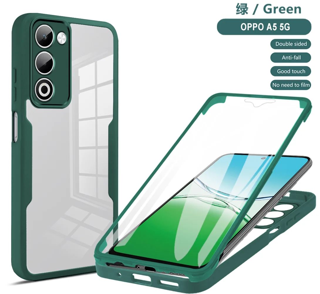 Full Body Protection Shockproof Case for OPPO A5 5G 2025 Protective Cover Screen Protector Fundas Coque Capa
