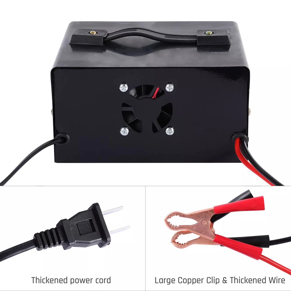 400A Car Battery Charger LCD Display Battery High Power Fast Charger Intelligent Pulse Repair Charger Self-Stop Battery Charger