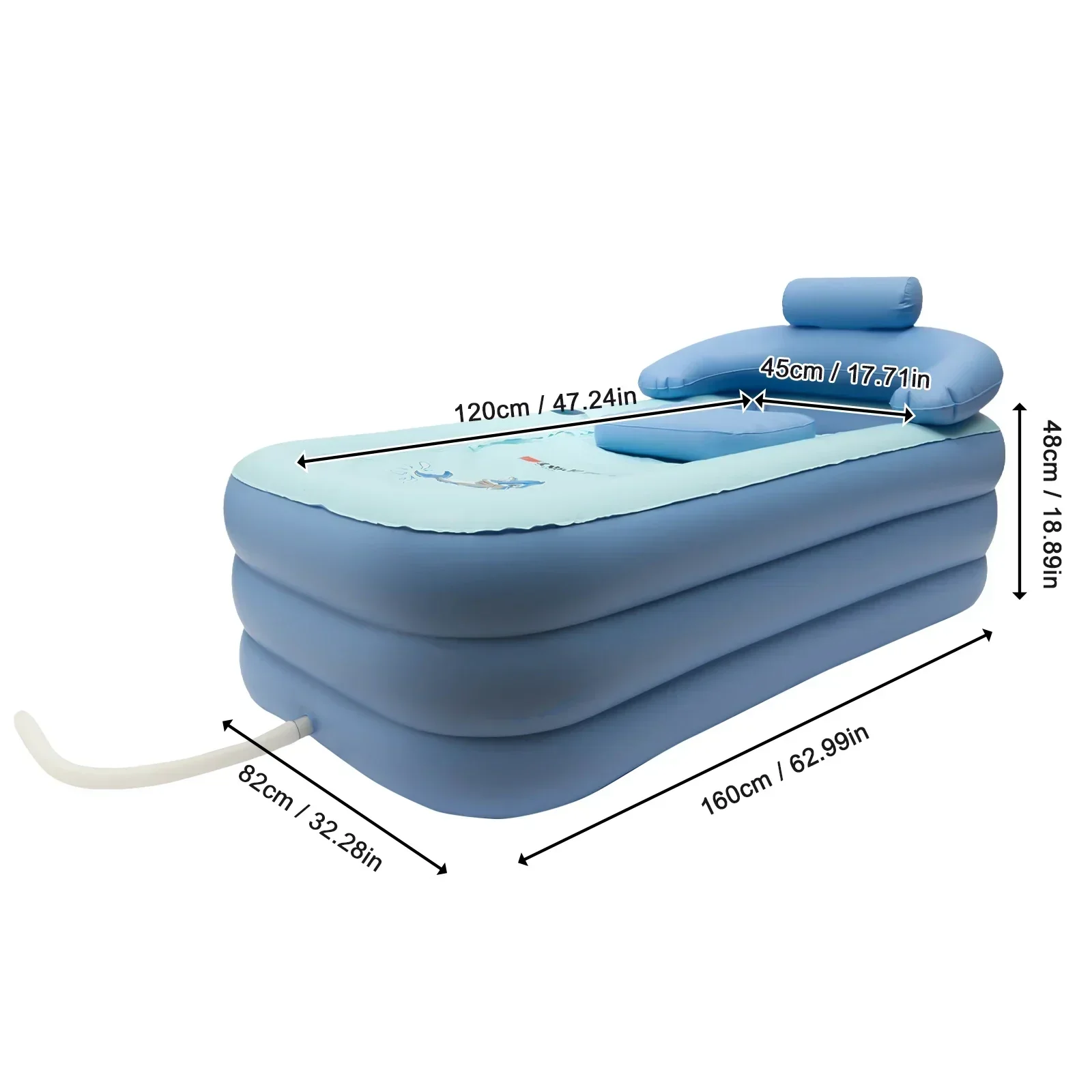 PVC Folding Outdoor Bathtub, Portable Freestanding Bathtub for Adult Spa, Adult Sitting Bathtub, Plank Basin Large