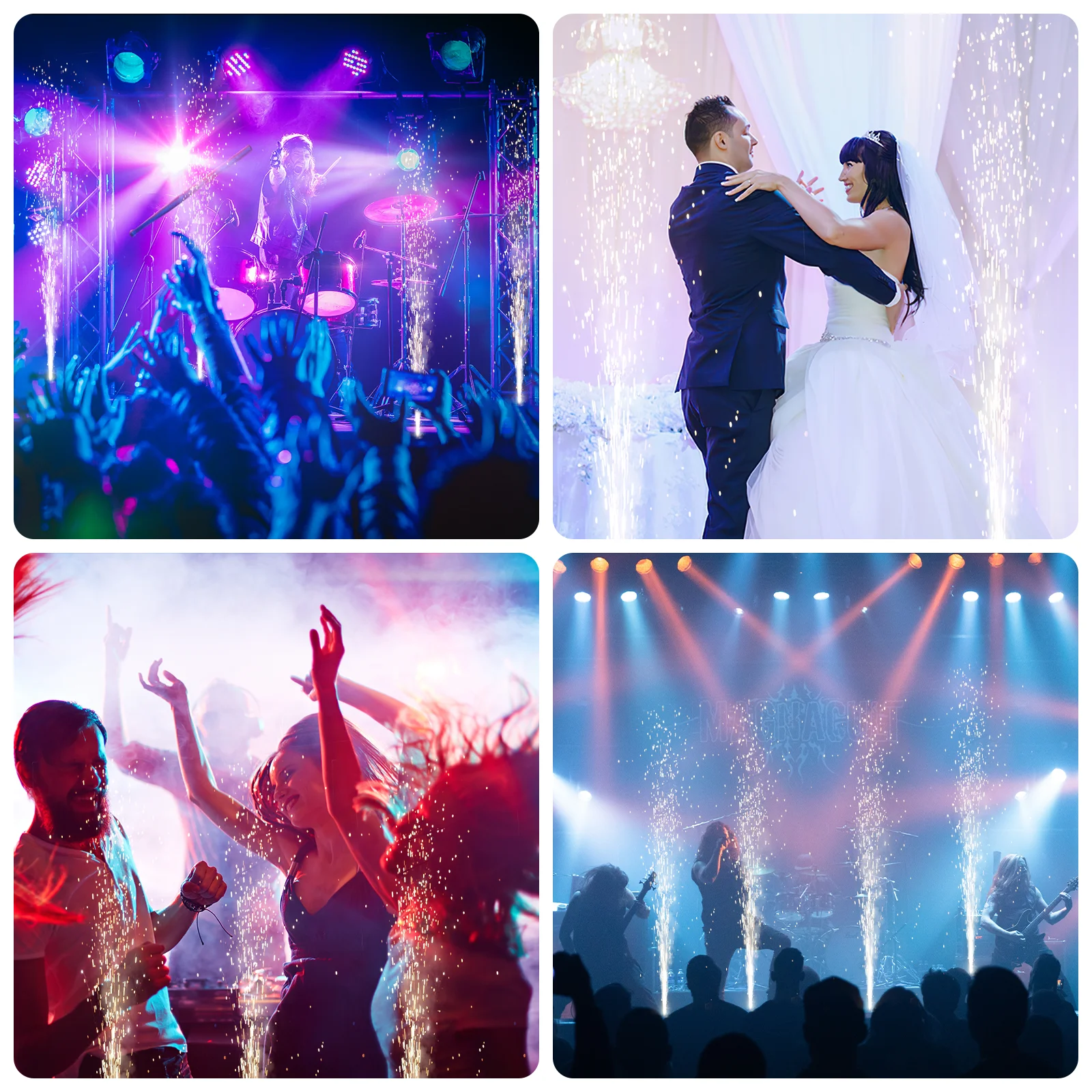 LeLeght New 800W Pyrotechnics Machines Cold Spark Fire Machine D-MX512 With Remote Control for Bar Party Christmas Wedding