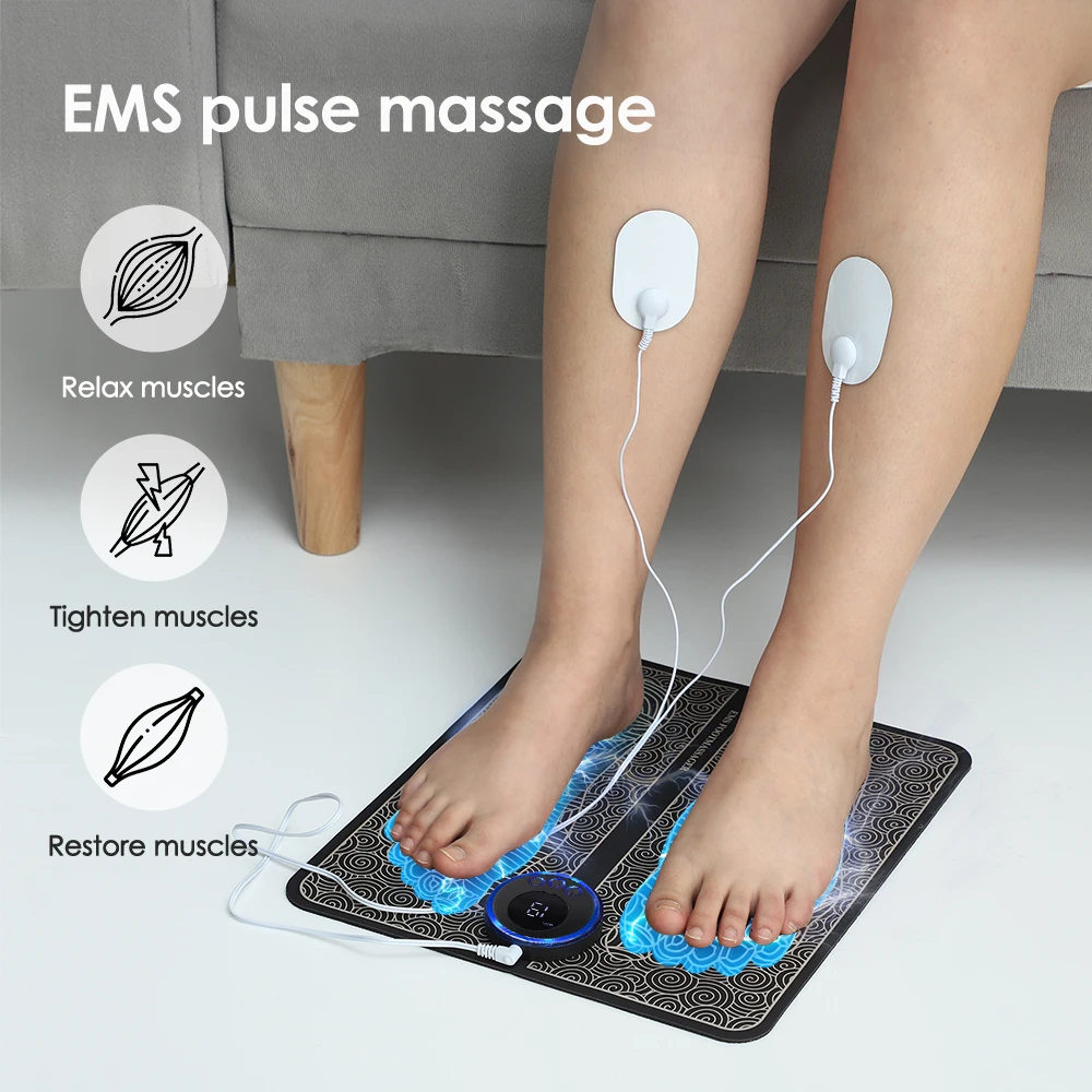 Electric Massage Pad Relieve Sore Feet Leg Cramps Pulse Sole Massager EMS Foot Massager Pad Improve Blood Circulation