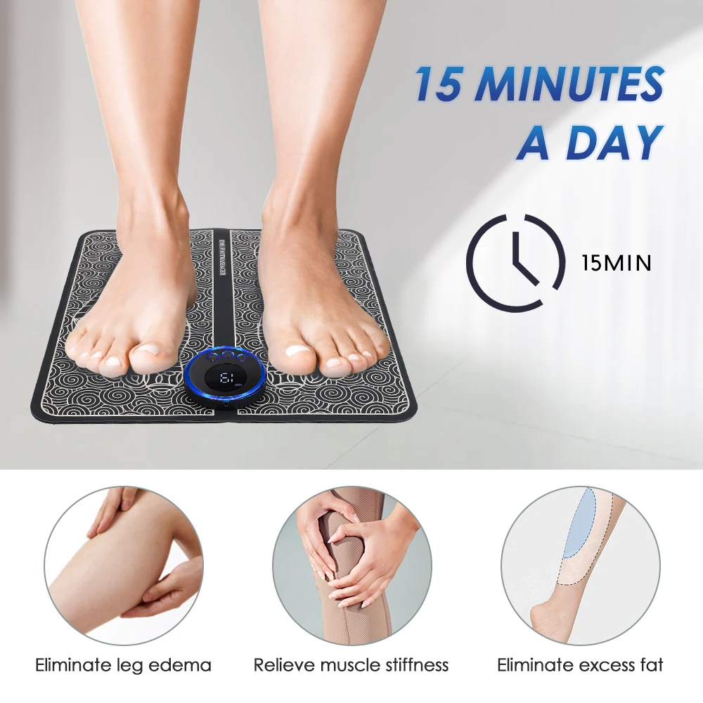 Electric Massage Pad Relieve Sore Feet Leg Cramps Pulse Sole Massager EMS Foot Massager Pad Improve Blood Circulation