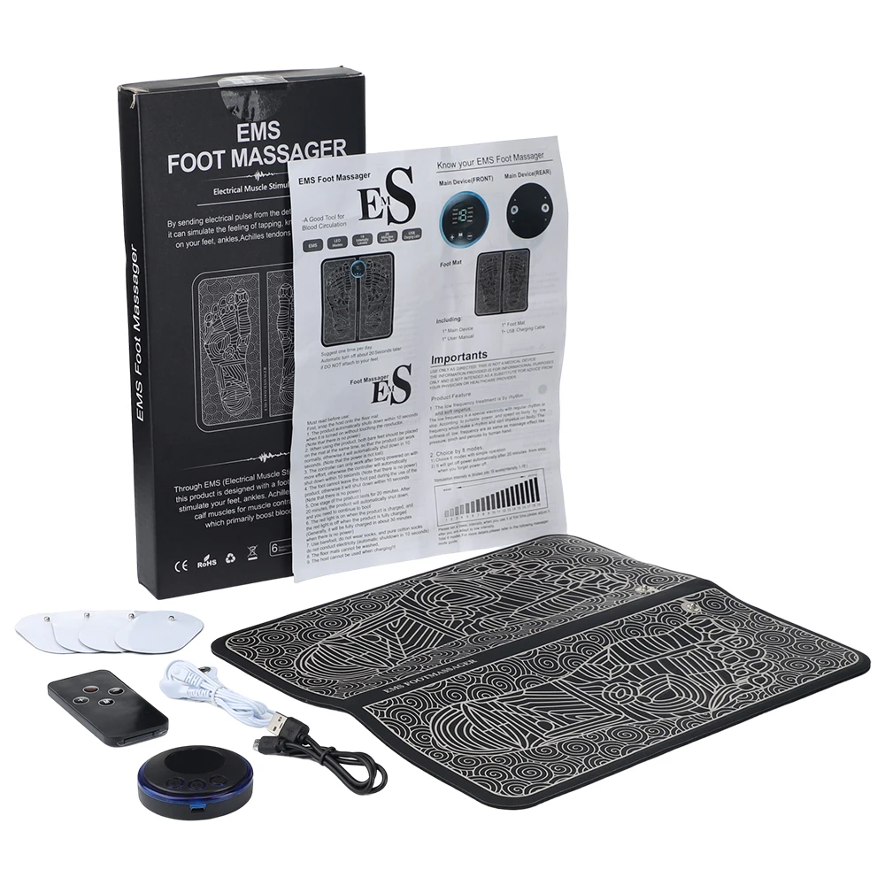 Electric Massage Pad Relieve Sore Feet Leg Cramps Pulse Sole Massager EMS Foot Massager Pad Improve Blood Circulation