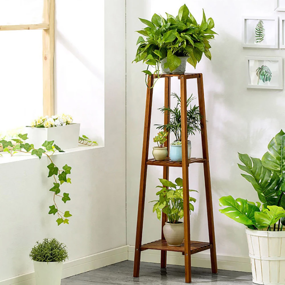 【Breeins】Vintage Tiered Indoor Plant Stand Solid Wood Display Shelf Plants Storage Decoration Home Office Outdoor