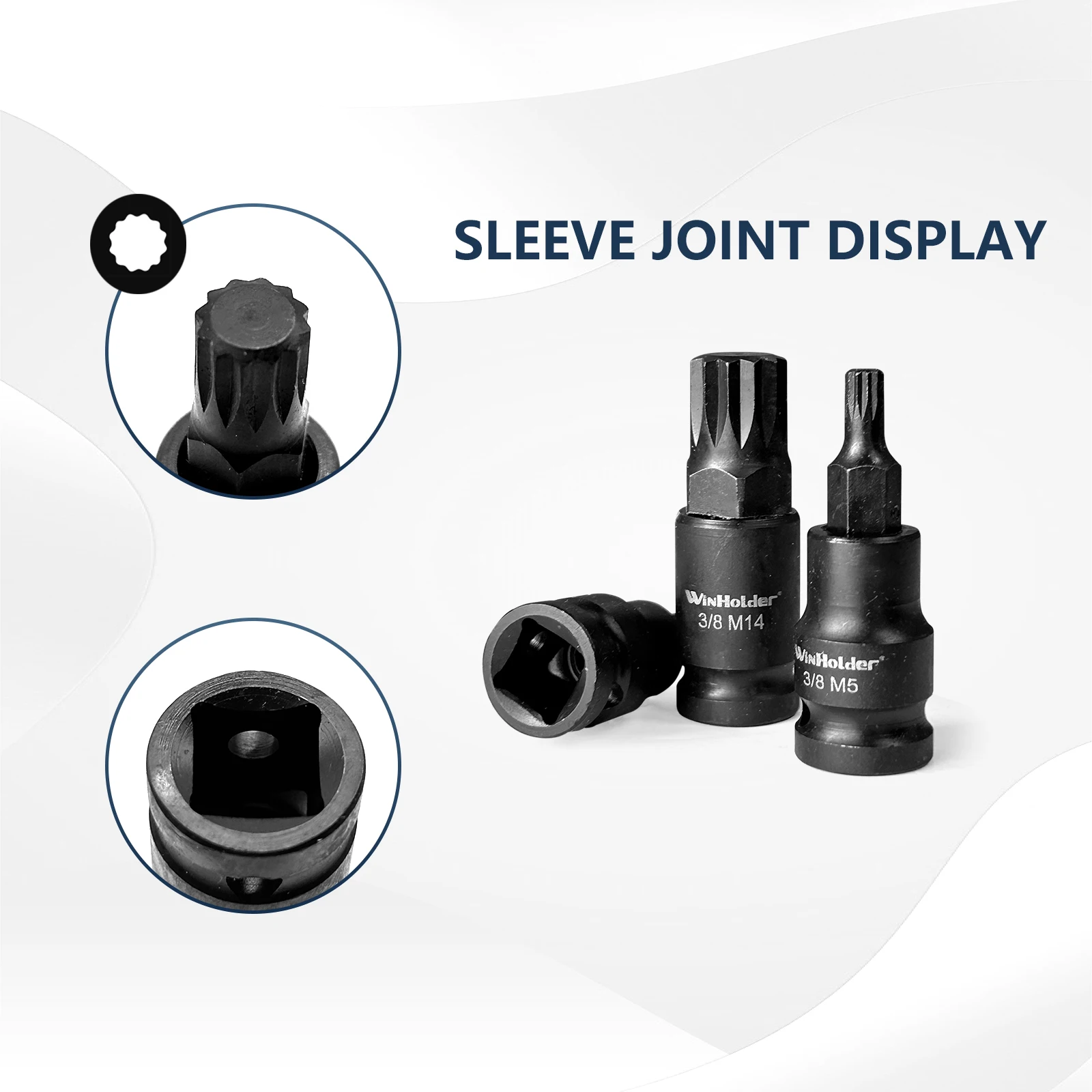 9pcs Impact Spline Bit Socket Set 3/8" Drive M4 - M14 CR-V Steel Set M4 - M5 - M6 - M7 - M8 - M9 - M10 - M12 - M14 Tools