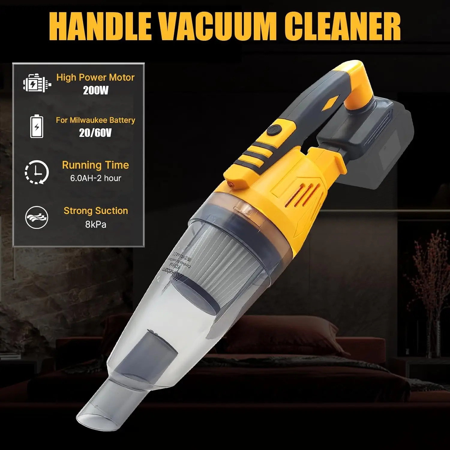 Replace For Dewalt 18v XR Lithium Ion Vacuum Cleaner Cordless Hoover Upright Lightweigh Handheld for Pet Hair Floor Carpet