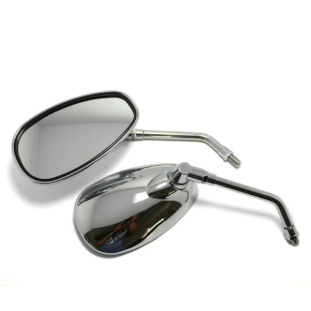 10MM Universal Chrome Rearview Mirrors Motorcycle Motocross Scooter E-bike Racing Motorbike Side Mirror Rear View Accessories
