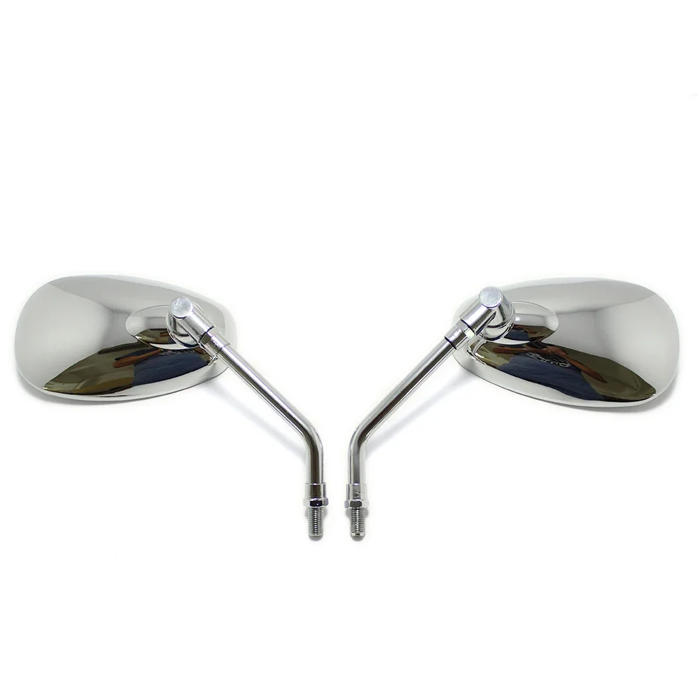 10MM Universal Chrome Rearview Mirrors Motorcycle Motocross Scooter E-bike Racing Motorbike Side Mirror Rear View Accessories