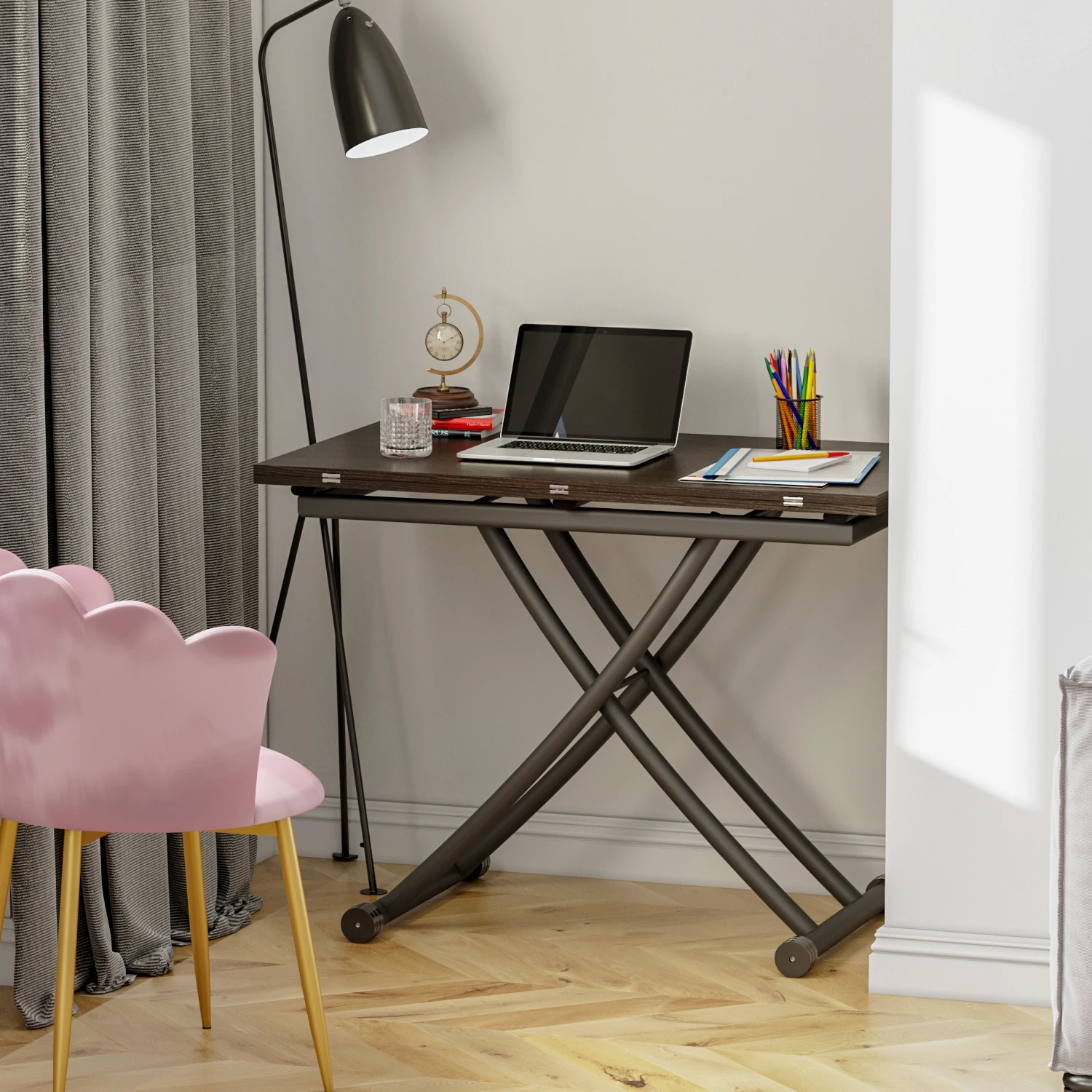 Height Adjustable Coffee Table, Modern Expandable Dining Table,Save Space Table for Living Room,Dining room
