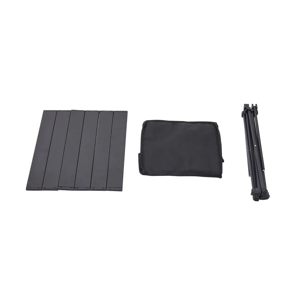 Portable outdoor folding camping table with storage basket aluminum picnic table barbecue table outdoor dining table stall table