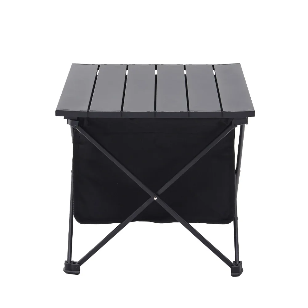 Portable outdoor folding camping table with storage basket aluminum picnic table barbecue table outdoor dining table stall table