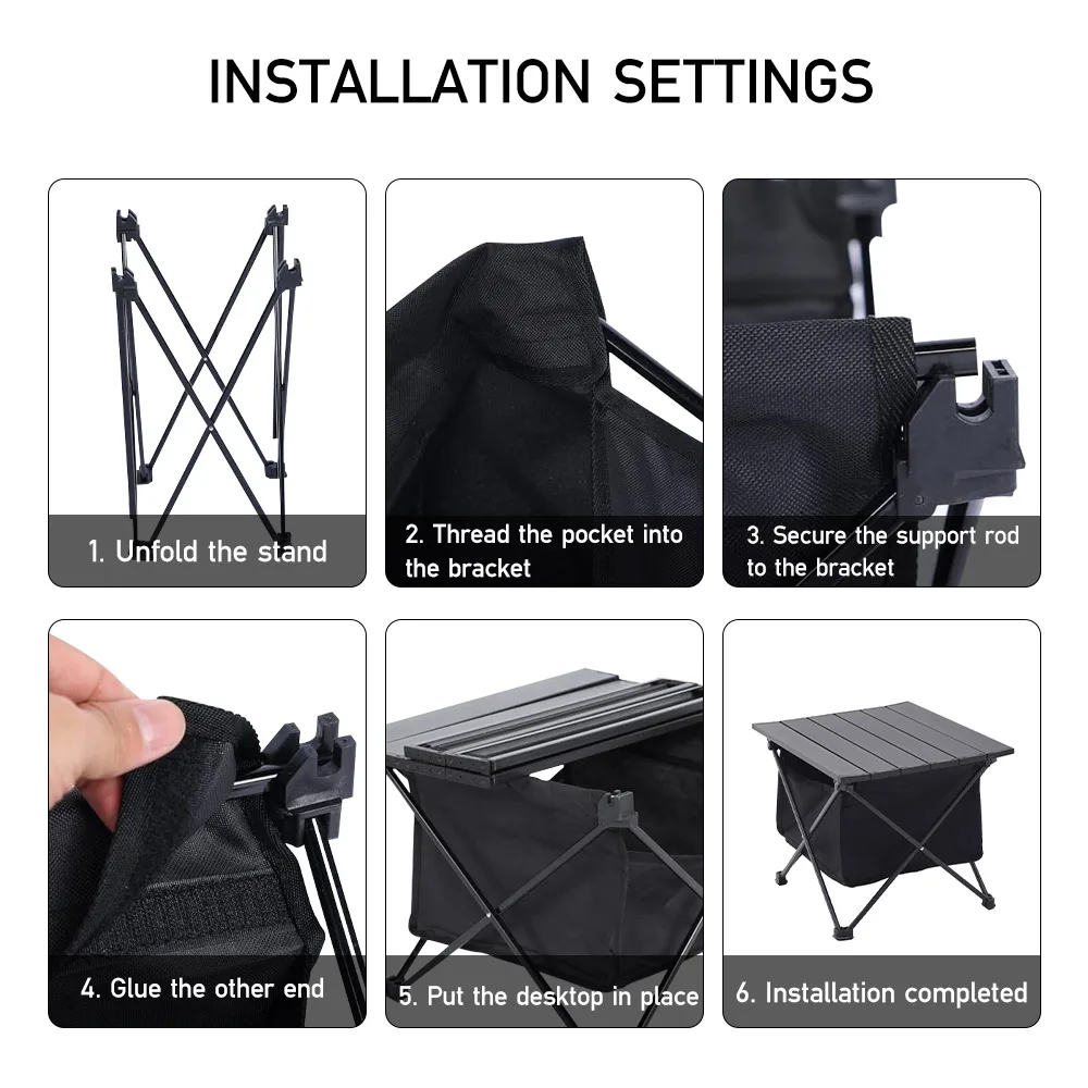 Portable outdoor folding camping table with storage basket aluminum picnic table barbecue table outdoor dining table stall table