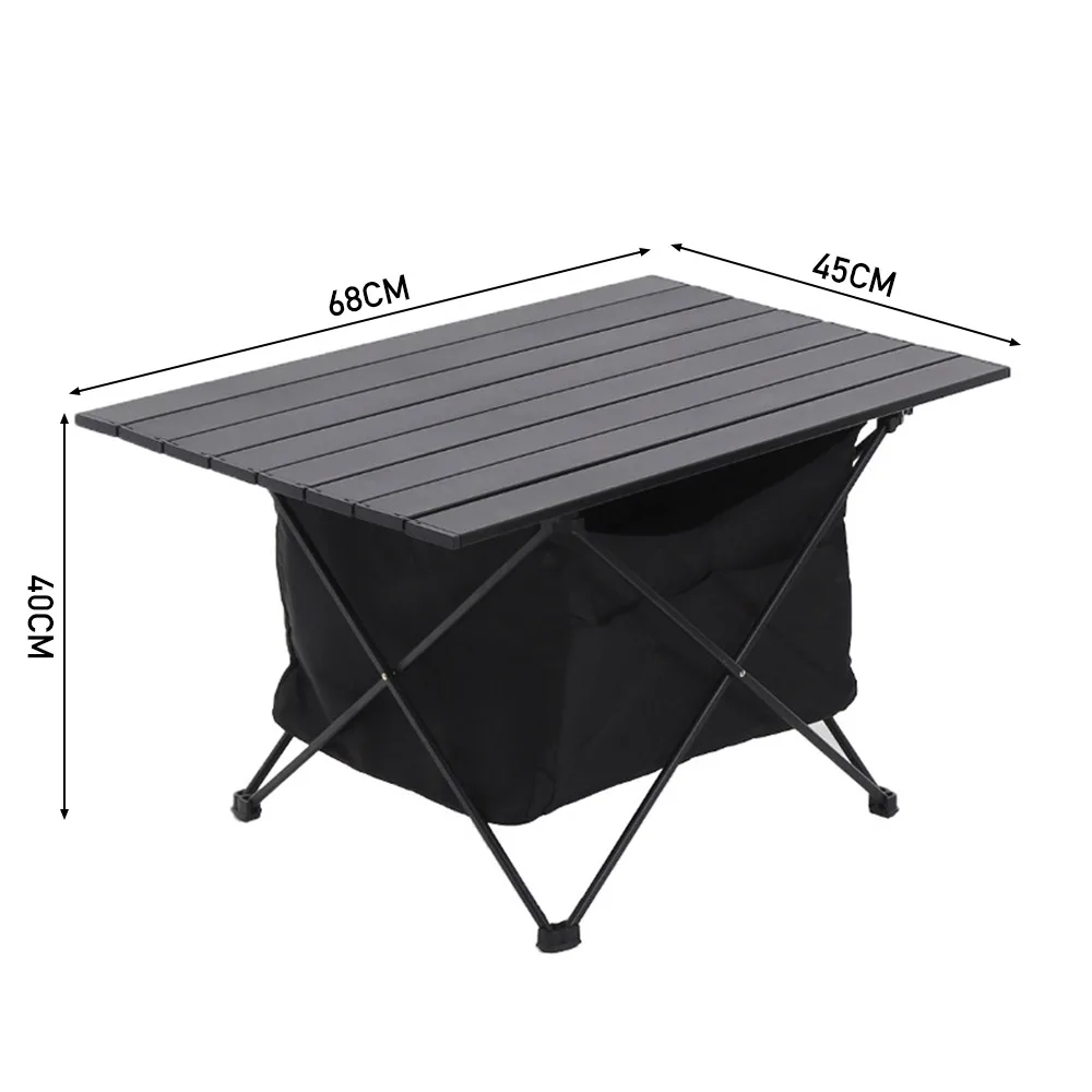 Portable outdoor folding camping table with storage basket aluminum picnic table barbecue table outdoor dining table stall table